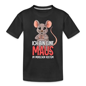 Ich Bin Eine Maus - Kinder Premium Bio T-Shirt - Schwarz - Vorne