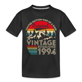 Original Vintage Established in 1994 Jubiläum - Kinder Premium Bio T-Shirt - Schwarz - Vorne