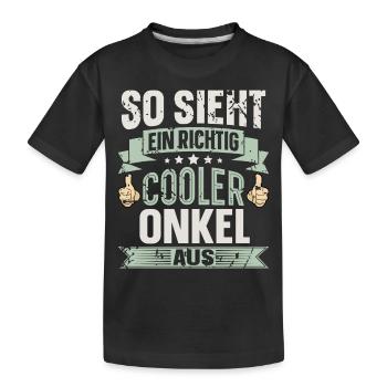 Onkel - Kinder Premium Bio T-Shirt - Schwarz - Vorne