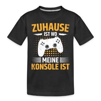 Zuhause Ist wo meine Konsole Ist - Kinder Premium Bio T-Shirt - Schwarz - Vorne