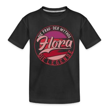 Die frau der Mythos die Legende Flora - Kinder Premium Bio T-Shirt - Schwarz - Vorne