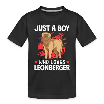 Only one boy who loves Leonberger - Kids' Premium Organic T-Shirt - black - Front