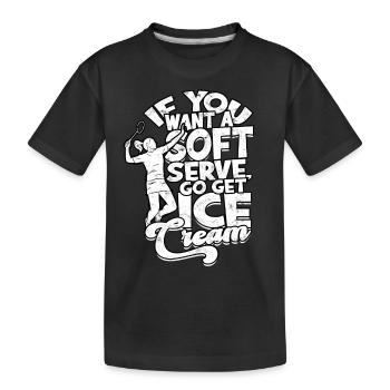 No Soft Serve Badminton Spiking Sport Spike - Kids' Premium Organic T-Shirt - black - Front