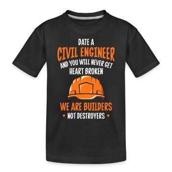 Ingénieur civil, Génie civil - T-shirt bio Premium Enfant - noir - Devant