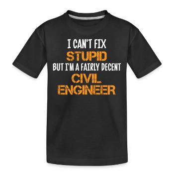 Civil Engineer, Civil Engineering - Kids' Premium Organic T-Shirt - black - Front