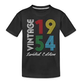Vintage 1954 Vintage Geburtstag Retro Vintage - Kinder Premium Bio T-Shirt - Schwarz - Vorne