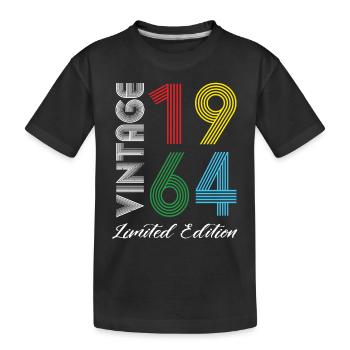 Vintage 1964 Vintage Geburtstag Retro Vintage - Kinder Premium Bio T-Shirt - Schwarz - Vorne