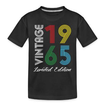 Vintage 1965 Vintage Birthday Retro Vintage - Kids' Premium Organic T-Shirt - black - Front