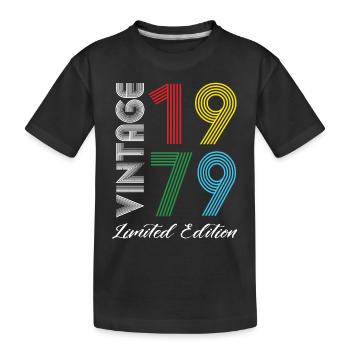 Vintage 1979 Vintage Birthday Retro Vintage - Kids' Premium Organic T-Shirt - black - Front
