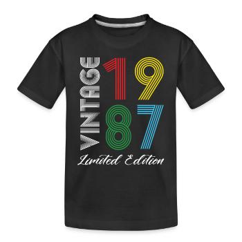 Vintage 1987 Vintage Geburtstag Retro Vintage - Kinder Premium Bio T-Shirt - Schwarz - Vorne