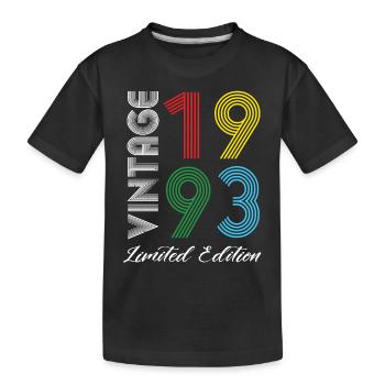 Vintage 1993 Vintage Birthday Retro Vintage - Kids' Premium Organic T-Shirt - black - Front