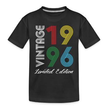 Vintage 1996 Vintage Geburtstag Retro Vintage - Kinder Premium Bio T-Shirt - Schwarz - Vorne