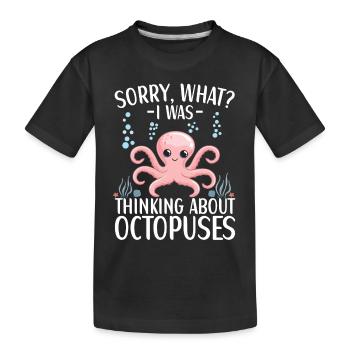 Oktopus Outfit Tintenfisch Kraken - Kinder Premium Bio T-Shirt - Schwarz - Vorne