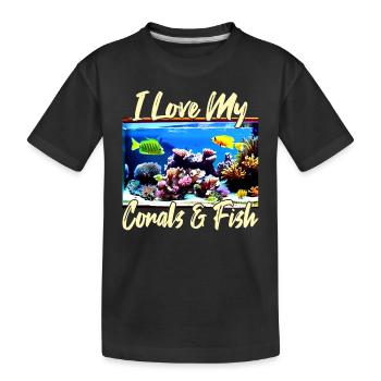 Poissons coralliens d’aquarium d’eau salée - T-shirt bio Premium Enfant - noir - Devant