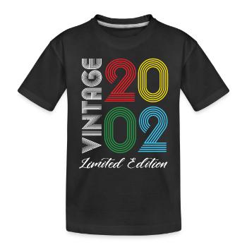 Vintage 2002 Vintage Geburtstag Retro Vintage - Kinder Premium Bio T-Shirt - Schwarz - Vorne