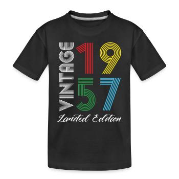 Vintage 1957 Vintage Geburtstag Retro Vintage - Kinder Premium Bio T-Shirt - Schwarz - Vorne