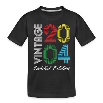 Vintage 2004 Vintage Geburtstag Retro Vintage - Kinder Premium Bio T-Shirt - Schwarz - Vorne