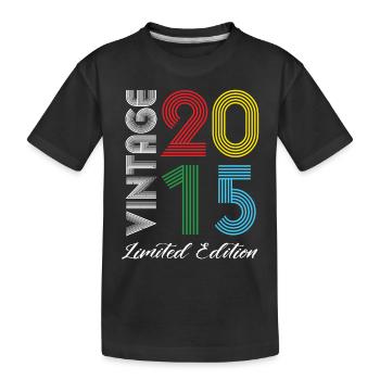 Vintage 2015 Vintage Geburtstag Retro Vintage - Kinder Premium Bio T-Shirt - Schwarz - Vorne