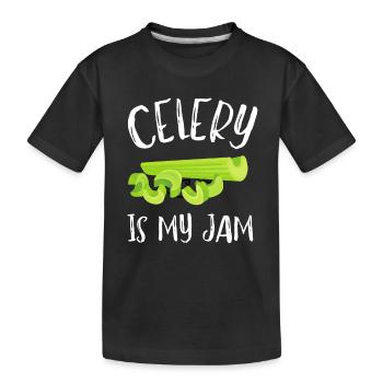Vegan Vegetarian Veggie Organic Celery Juice - Kids' Premium Organic T-Shirt - black - Front