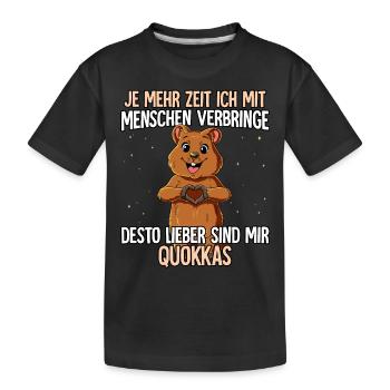 Quokka - Kinder Premium Bio T-Shirt - Schwarz - Vorne