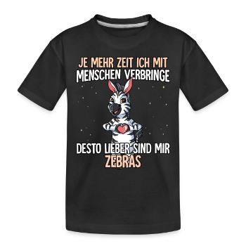 Zebra - Kinder Premium Bio T-Shirt - Schwarz - Vorne