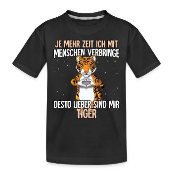 Tiger - Kinder Premium Bio T-Shirt - Schwarz - Vorne