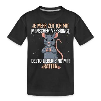 Ratte - Kinder Premium Bio T-Shirt - Schwarz - Vorne