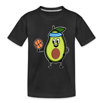 Basketball Basketball Player Avocado - Kids' Premium Organic T-Shirt - black - Front