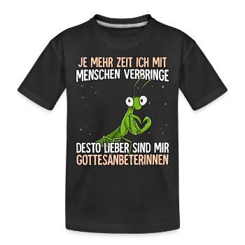 Gottesanbeterin - Kinder Premium Bio T-Shirt - Schwarz - Vorne