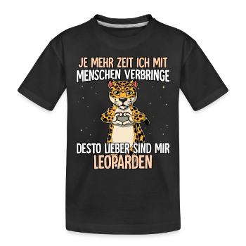 Leopard - Kinder Premium Bio T-Shirt - Schwarz - Vorne