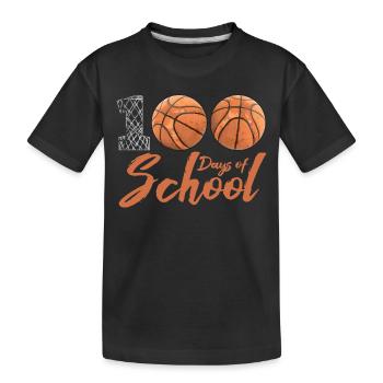 100 jours d’école Joueur de basketball de balle scolaire - T-shirt bio Premium Enfant - noir - Devant