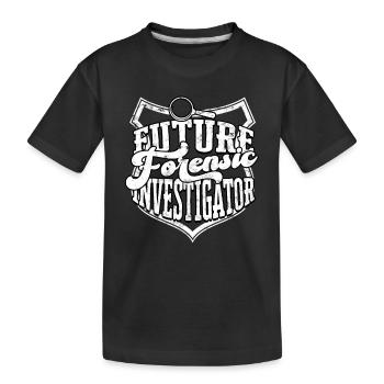 Forensic Science Detective True Crime Investigator - Kids' Premium Organic T-Shirt - black - Front