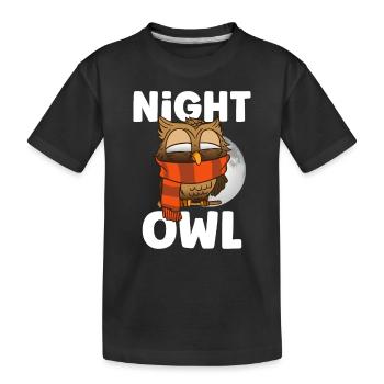Hibou Mignon Hibou Hibou Amoureux Maman Hibou - T-shirt bio Premium Enfant - noir - Devant
