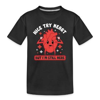 Open Heart Surgery Heart Surgery Survivor Gift - Kids' Premium Organic T-Shirt - black - Front