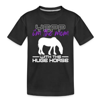 Clydesdale Maman Pieds Géants Cheval - T-shirt bio Premium Enfant - noir - Devant