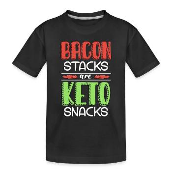 Les piles de bacon de régime cétogène sont des aliments sains céto - T-shirt bio Premium Enfant - noir - Devant
