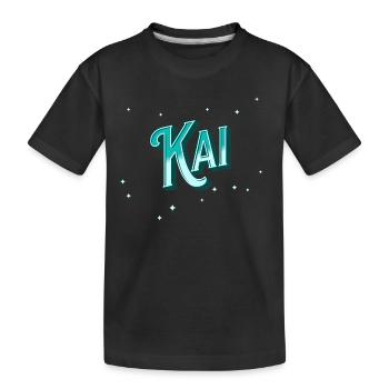 Kai Namen personalisiert - Kinder Premium Bio T-Shirt - Schwarz - Vorne
