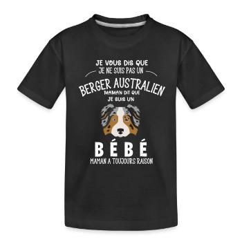 je ne suis pas un berger australien - T-shirt bio Premium Enfant - noir - Devant
