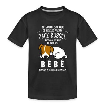 je ne suis pas un jack russel - T-shirt bio Premium Enfant - noir - Devant