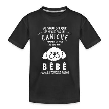 je ne suis pas un caniche - T-shirt bio Premium Enfant - noir - Devant