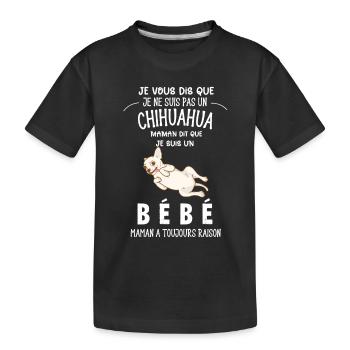 je ne suis pas un chihuahua - T-shirt bio Premium Enfant - noir - Devant