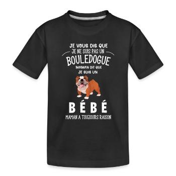 je ne suis pas un bouledogue - T-shirt bio Premium Enfant - noir - Devant