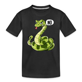 Schlange Nö - Kinder Premium Bio T-Shirt - Schwarz - Vorne