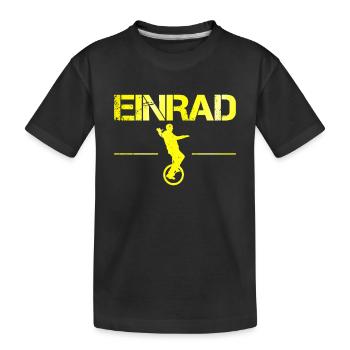 Einrad - Kinder Premium Bio T-Shirt - Schwarz - Vorne