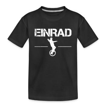 Einrad - Kinder Premium Bio T-Shirt - Schwarz - Vorne