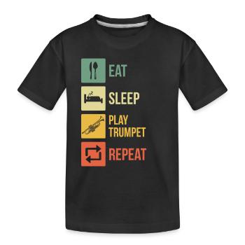 Trumpet Trumpet Player Trumpeter - Kids' Premium Organic T-Shirt - black - Front