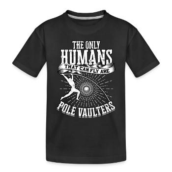 Pole Viertel und Feldstabhochsprung - Kinder Premium Bio T-Shirt - Schwarz - Vorne