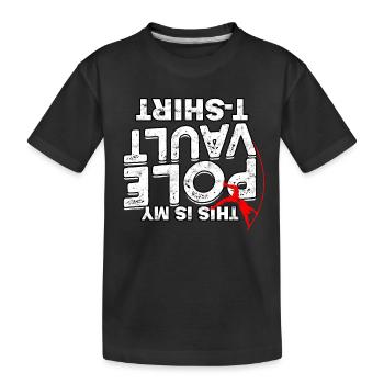 Pole Viertel und Feldstabhochsprung - Kinder Premium Bio T-Shirt - Schwarz - Vorne
