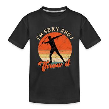 Speer wirft Leichtathletikwerke - Kinder Premium Bio T-Shirt - Schwarz - Vorne