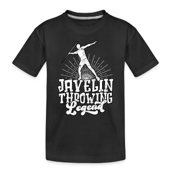 Speer werfen Legende Legend Leichtathletikanwerfer - Kinder Premium Bio T-Shirt - Schwarz - Vorne